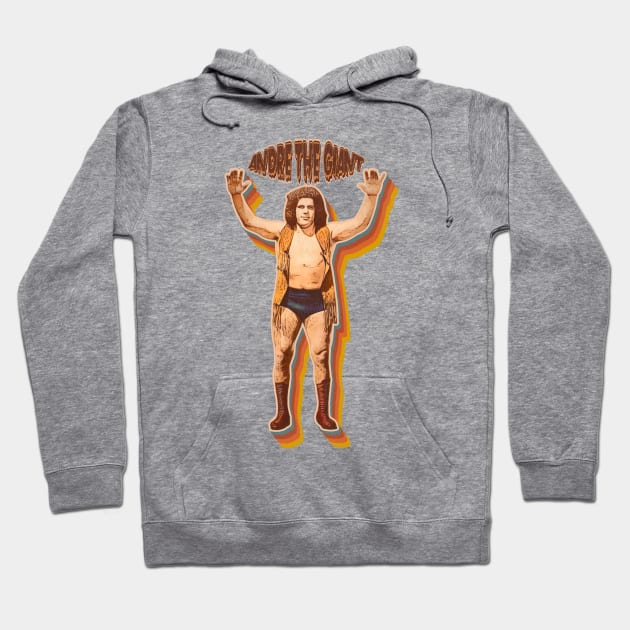 Andre the Giant Retro 70s Fade Hoodie by darklordpug